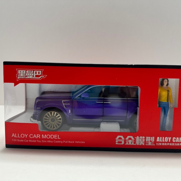 1:24 rolls royce cullinan mansory Diecast with LED HEADLIGHT & TAILLIGHT Purple - Picture 10 of 10